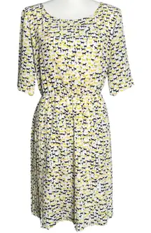 Anthropologie Cremieux Kensington All Over Horse Print Pleated Dress Size 12