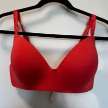 Victorias Secret T-Shirt‎ Lightly Lined Wireless Bra Cherry Red Smooth 36D