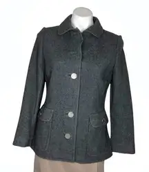 HAROLD Wool Blazer Jacket Grey Silver Buttons Retro VINTAGE Fits Small Medium