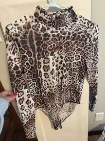 Long sleeve cheetah body suite 