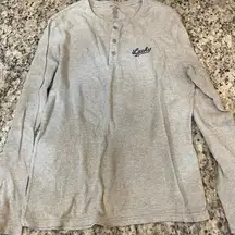 Lucky Brand Gray Long Sleeve Henley Pajama Top