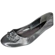 NEW Steve Madden Madden Girl Women's Silver Ballet Bejeweled Flats 10 Balletcore