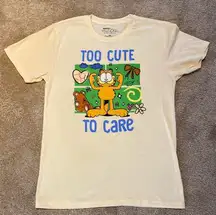 Garfield Nickelodeon “Too Cute To Care” Graphic Tee T-Shirt Sz Medium
