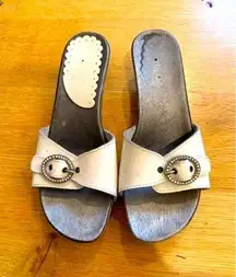 White summer clog sandals