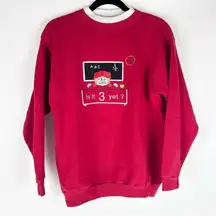 Vintage 1990s Schools Over Embroidered Red Crewneck Sweatshirt