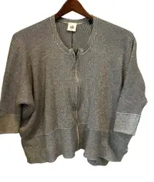 Cabi S white and black striped zip up‎ oversized top