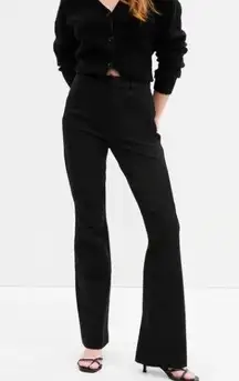 GAP High Rise Flare Pants Bi-Stretch Black Size 10T 10 TALL New w/back tag