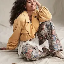 NWT Free People Sure Thing Corduroy‎ Bomber Jacket in Golden Finch Size Medium