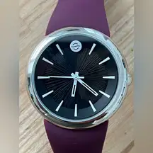 Fruitz by Philip Stein Natural Frequency Watch Black Dial Purple Silicone Strap