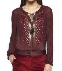 Altuzarra X Target Sequined Embroidered Long Sleeve Blouse Top