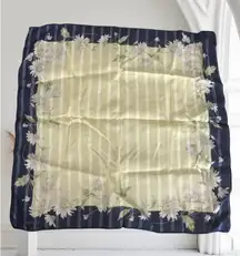 RENOMA Paris Floral Daisy Print 16" by 16" Cotton Scarf