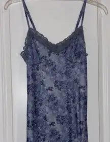 Floral Lace Trim midi dress