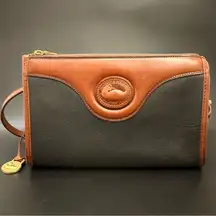 Vintage DOONEY & BOURKE All Weather Leather Collection Black/Brown Crossbody Bag