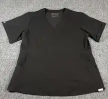 FIGS Cayo Popover Short Sleeve Scrub Top Black TW2012‎ Size XL