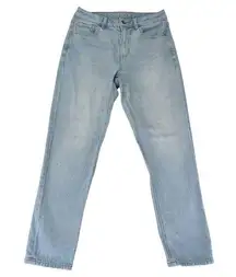 American Eagle Mom Jean Light Wash Strigid Stretch Rigid Women 6 High-rise Taper