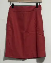 J. Crew Wool Blend Pencil Skirt Red Size 2 Business Casual Office