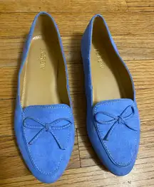 J.Crew Women’s Faux Suede Loafers with Bow in Periwinkle size 5