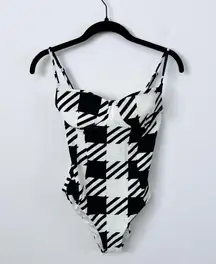Onia Isabella Houndstooth One-Piece Swimsuit