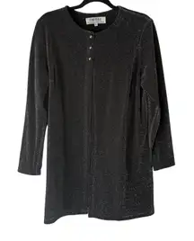 CHIA B Peter Novoio Sherrie Vintage  Bloom Black Sparkle Cardigan Jacket Size 12