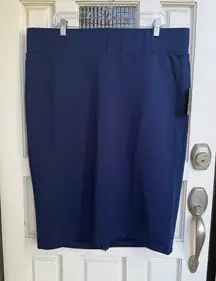 ELOQUII Navy Blue Pencil Skirt Zipper Detail Plus Size 20 NWT