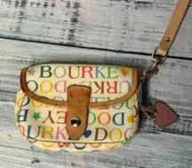 Dooney & Bourke Rainbow Logo Wristlet Bag Vintage Multicolor Monogram