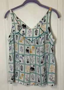 Anthropologie Maeve Patterned Camisole - Cream, Black, Blue, Yellow