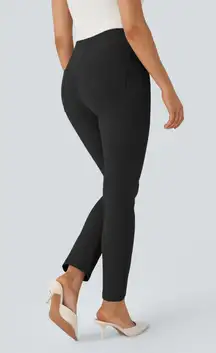 Halara Flex High Waisted Pull On Tapered Work Casual Stretch Pants 7/8 Black S