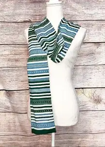 AEO Cotton and Rabbit hair Long Striped Winter Scarf