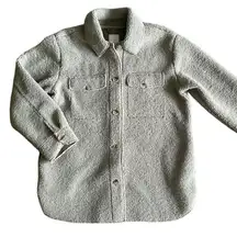 Joie Teddy Sherpa Oversized Button Up Jacket Shacket Sage‎ Green Size Large