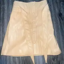 Urban Outfitters tan Faux Leather Button Front Mini Skirt Womens XS