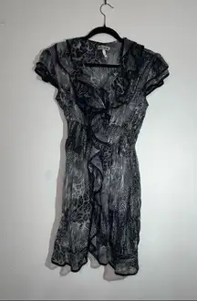 MOON RIVER Animal Print Dress Black and Gray Size Large