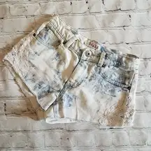 Mudd Blue and White Jean Shorts