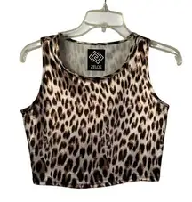 Zelos Animal Print Yoga Swim Exercise Top Side Grommets NWT
