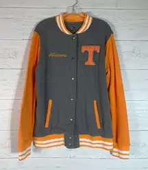 Tennessee Volunteers Fanatics Letterman Varsity Tri-Blend Jacket -Gray/Orange L