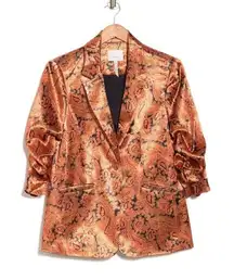 CINQ À SEPT Kylie Paisley 3/4 Sleeve Satin Blazer Size 2