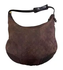 Authentic GUCCI Guccissima Large Leather Princy Hobo Shoulder Bag Brown 162882