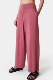 Sweaty Betty Pink Modal Wide Leg High Waist Comfy Pants Athleisure Large