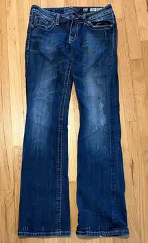Miss Me Low Rise Star Studded Pockets Bootcut Jeans Sz 30