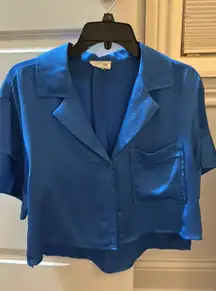 Blue Cropped Blouse 