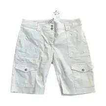 Anatomie Apiedi Cargo Capri Pants Stone Beige Lightweight Stretch Women's M NWT