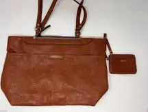 Rosetti Brown Double Handle Purse and Coin Purse 11" Tall x 16" Wide‎ x 10"