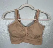 Kindred Bravely Women Maternity L Reg Beige Dual Nursing Pumping Bra Wireless