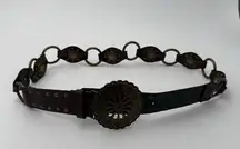 Unbranded Brown Leather Circle Rustic Bras Belt Festival Boho Medium