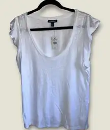 Express‎ Flutter Sleeve Scoop Neck Slub Tee | Size M, New with Tags