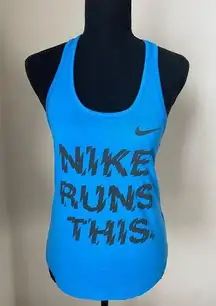 The Nike Tee Dri Fit Blue Size Small Tank Top