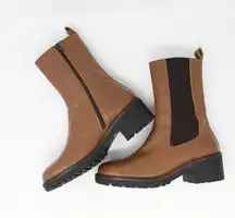 Romagnoli Lug Sole Mid-Calf Leather Boots Brown 40