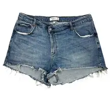 Abercrombie & Fitch Abercrombie Curve Love Mom Jean Shorts Plus Size 34"/18 Criss Cross Waistband