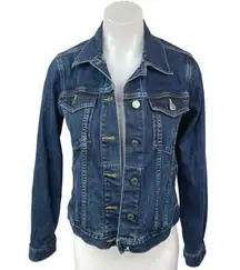 Gap Women's Blue Denim Button Down Long Sleeve Collar Jean Coat Jacket Size XS