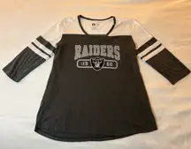 NFL Las Vegas
Raiders Lateral Script 34 Sleeve V-
Neck Tri-Blend‎ T-Shirt Size L