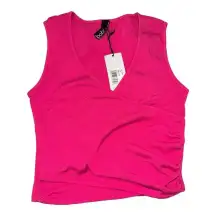 NWT Bobi Los Angeles‎ Pink Semi Cropped Ribbed Tank Top